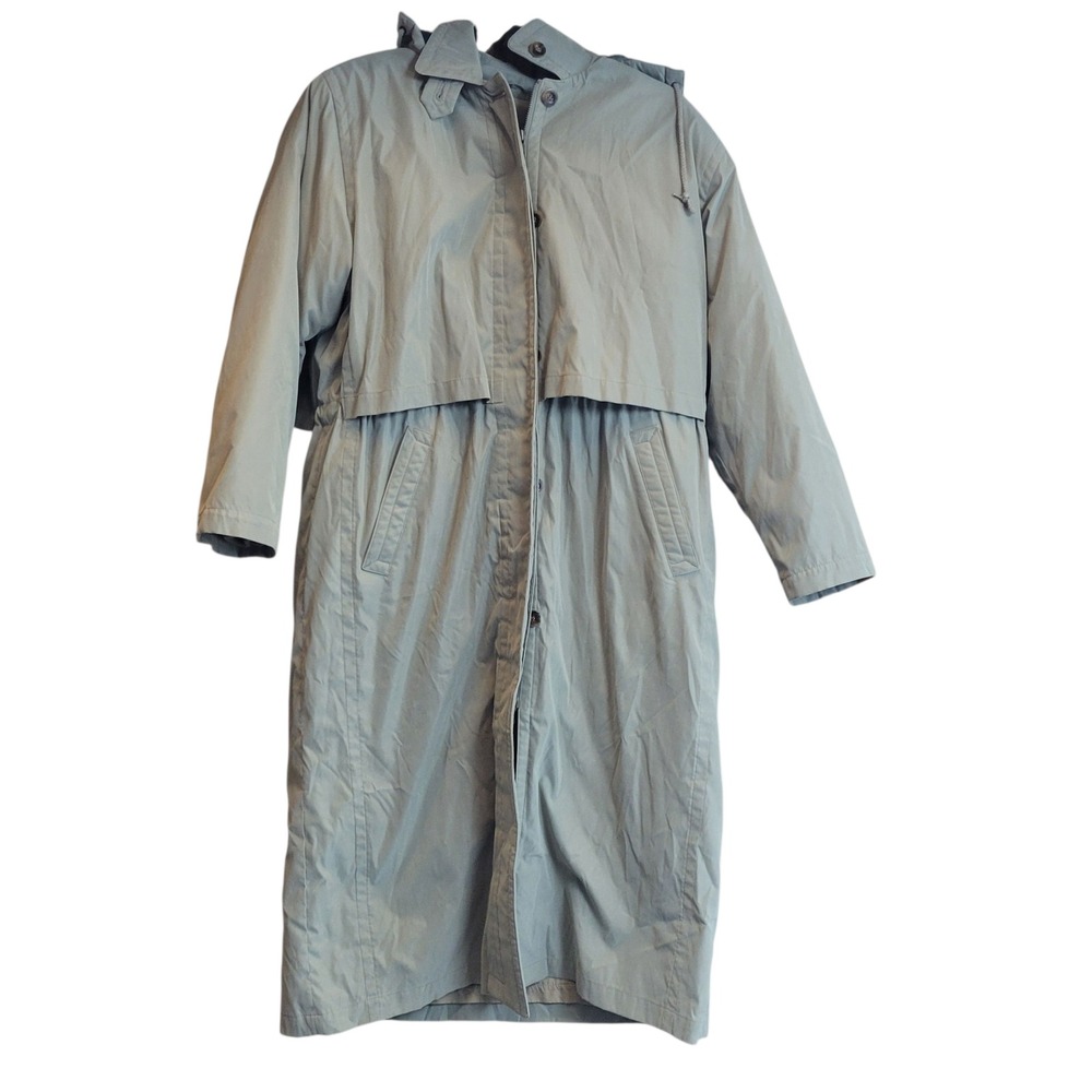 Eddie Bauer Trench‎ Coat Womens Medium Petite Parka Coat Long Puffer Down Lined - Picture 4 of 16